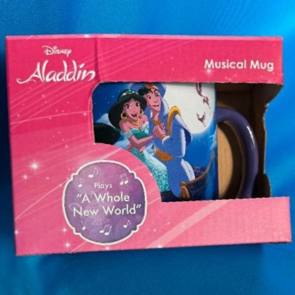 BRAND NEW ~ DISNEY ALADDIN / JASMINE " A WHOLE NEW WORLD " MUSICAL MUG / CUP